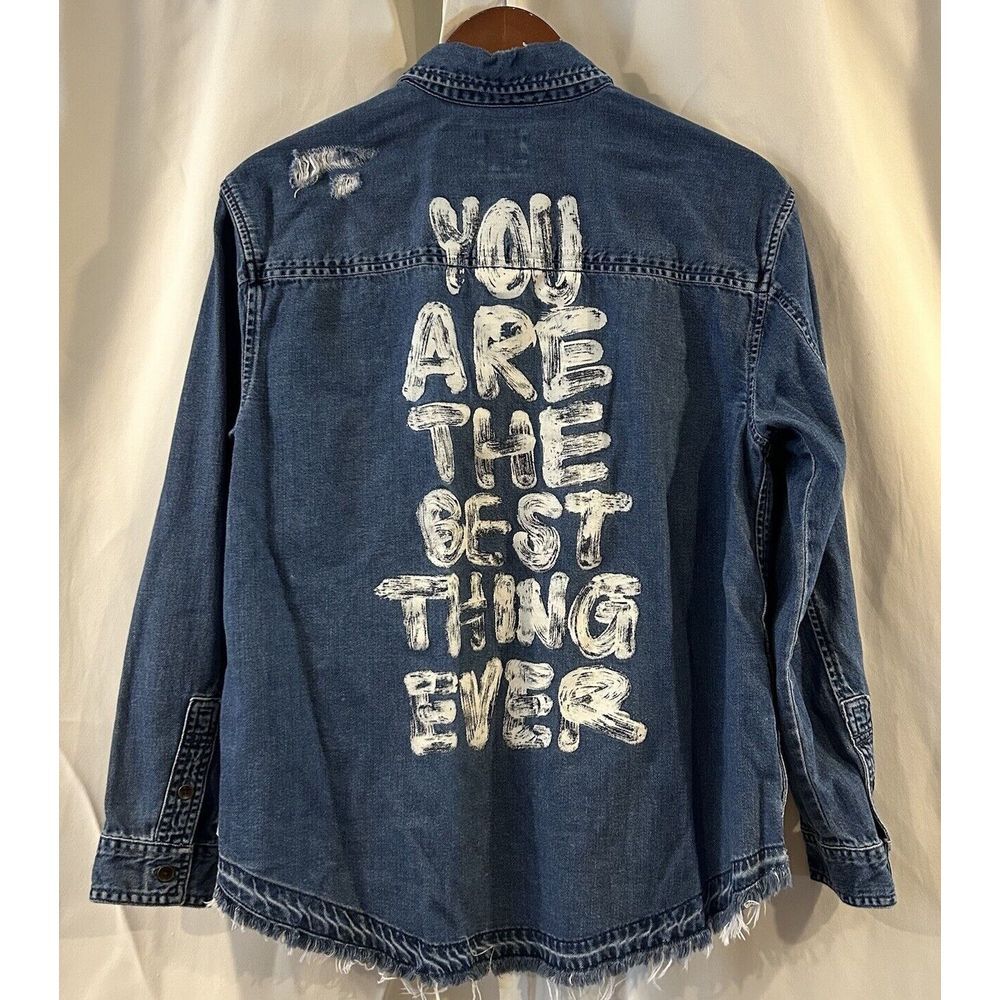 Womens American Eagle Denim Shirt You Are The Best Thing‎ Ever Medium